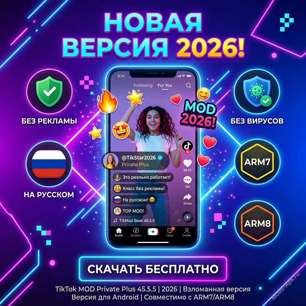 Тик-Ток Мод Private Plus 45.5.5 — скачайте APK бесплатно, без вирусов