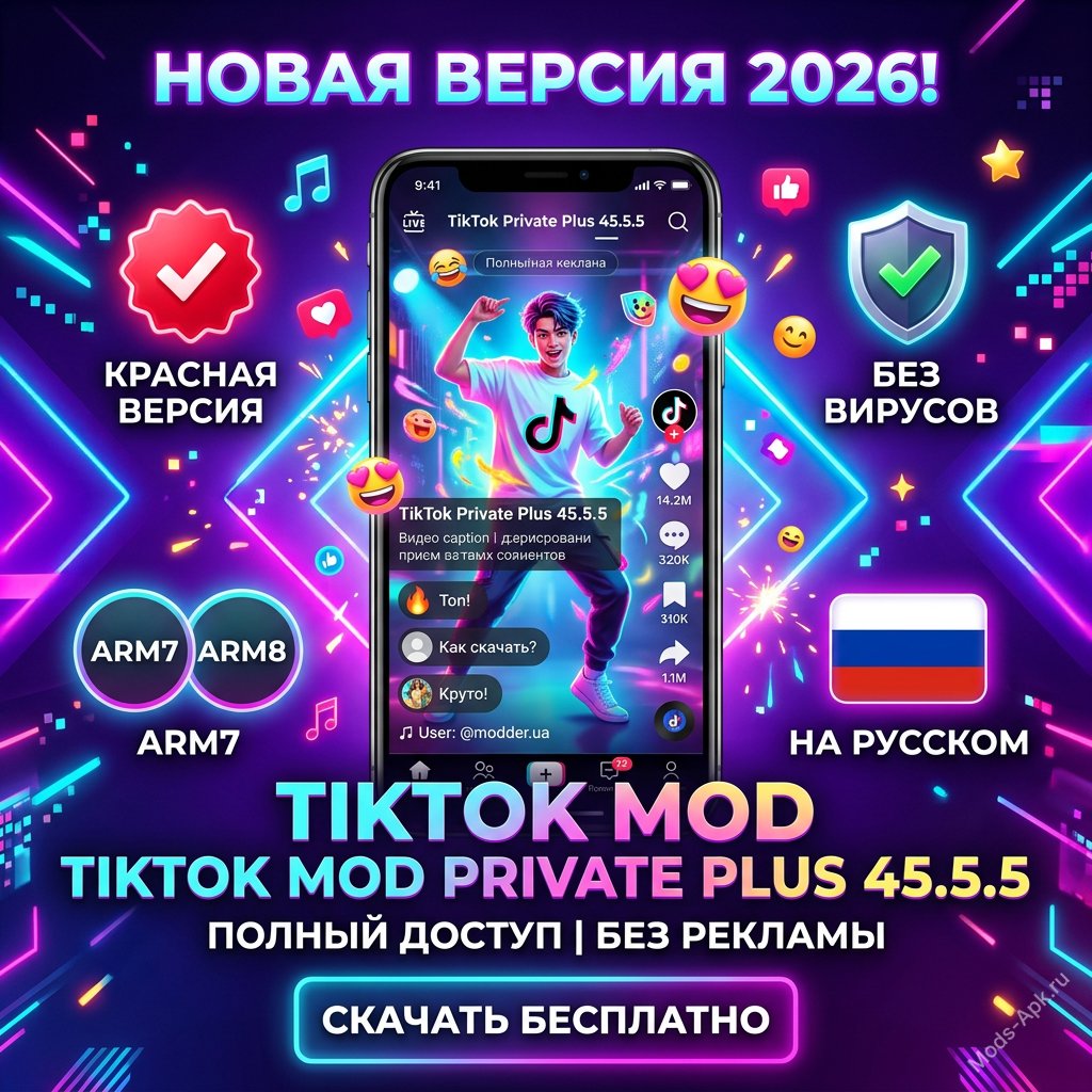 Тик Ток Мод Private Plus 45.5.5: бесплатная красная версия 2026 года
